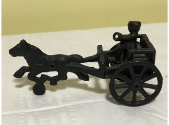 Vintage Cast Iron Horse And Buggy With Driver