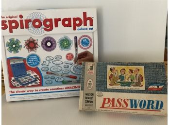 Spirograph Set And Vintage Password Game