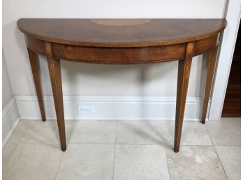 Fabulous DREXEL / HERITAGE Demilune Sofa / Console Table - Fan & String Inlays - Beautiful High Quality Table