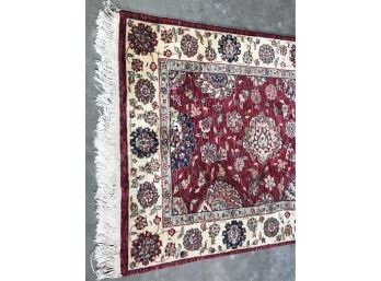 Beautiful Vintage Oriental Rug / Runner - Hand Made - Fine Quality & Condition - Red - Blue - Ivory - Gray (l)