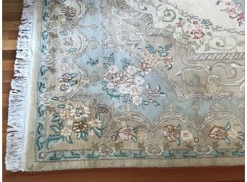 Beautiful HAND MADE - HIGH QUALITY Rug - All Wool - Made In India - Nice Neutral Colors - Nice Condition