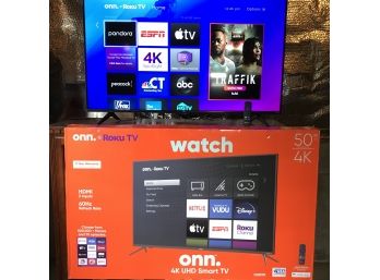 Brand New 50' LCD / 4K UHD SMART TV With Remote - By ONN With Original Box - Manufactured August 2020
