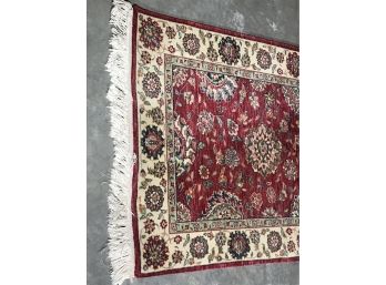 Beautiful Vintage Oriental Rug / Runner - Hand Made - Fine Quality & Condition - Red - Blue - Ivory - Gray (S)