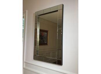 Beautiful Decorator Mirror With Overlaid Beveled Mirror Tiles - Great Looking Piece - No Damage Or Issues