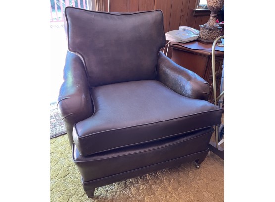 Brown Vintage Leather Accent Chair By Dun-Rite Upholstering