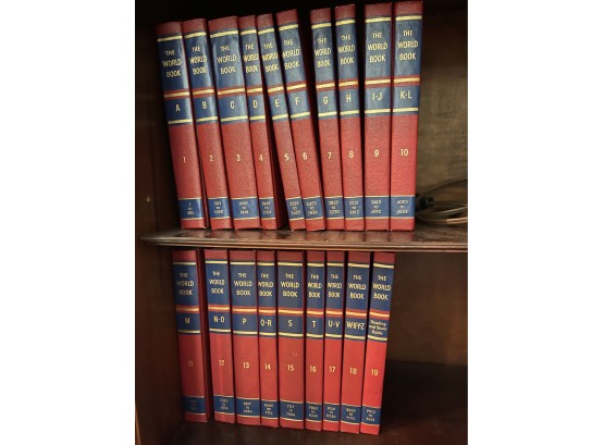 Vintage Red And Black World Book Encyclopedia Set