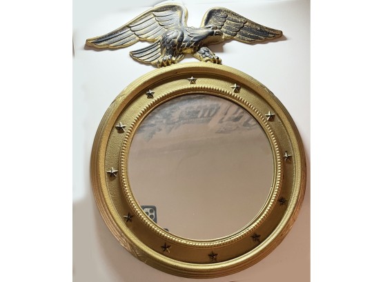 Cast Metal Eagle Mirror With Original Gold Paint And Mirror