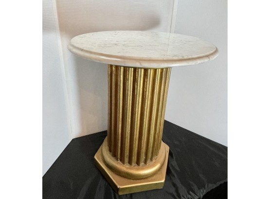 Italian Marble Table With Gilt Pillar