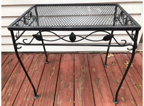Oak Leaf Wrought Iron Side Table (larger)