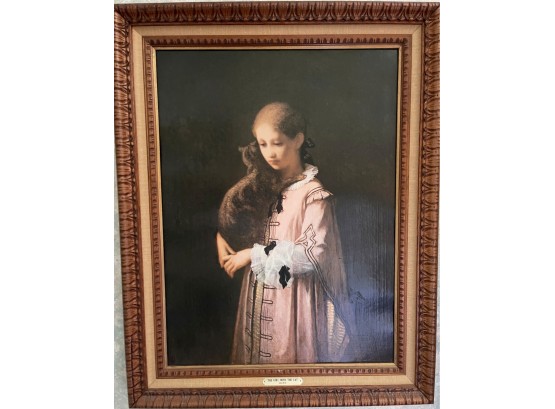 Hunt's Girl With Cat Fine Art Reproduction Framed