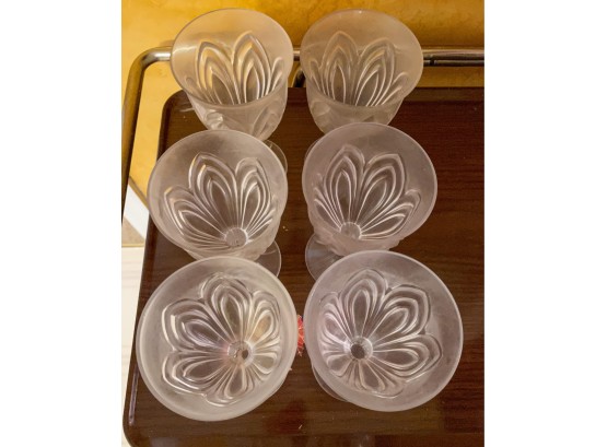 6 Pressed Glass Goblets