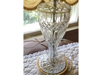 Tall Crystal Lamp With Drum Shade