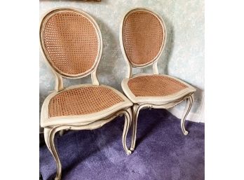 French Country Straw Weave Chairs (2)