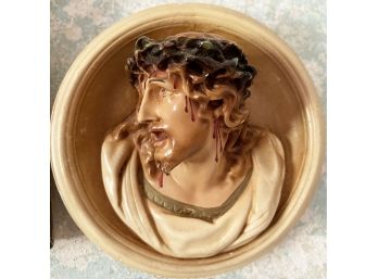 Jesus Christ Vintage Circular Wall Ceramic Art