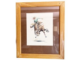 Charley Paris Cowboy Rider Signed In Print Framed