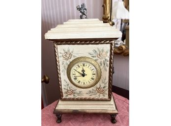 Floral Designed Clock With Hidden Jewelry Compartment