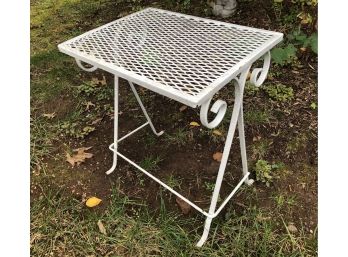 White Painted Wrought Iron Side Table