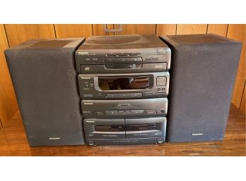 Panasonic CD Double Cassette Stereo System With Speakers