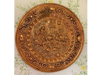 Large Faux Copper Decorative Plate