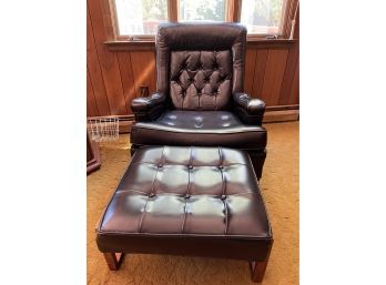MCM Black Chair And Ottoman (with Lift Feature)
