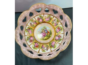 Royal Vienna Courting Couple Bowl Love Story Bee Hive Mark