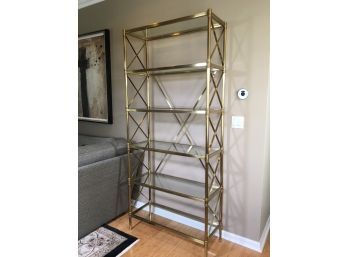 (2 Of 2) - Absolutely Spectacular ETHAN ALLEN Brass Etagere VERY LARGE & Extremely Heavy - Over 6-1/2' Ft Tall