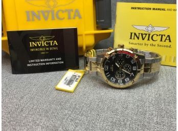 Beautiful Brand New INVICTA Mens Chronograph Watch / Dark Gray / Gold - $795 Retail - With Box - VERY NICE !