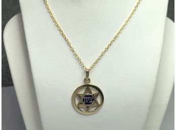 Lovely Vintage 14kt Gold Star Of David Pendant On Sterling Silver / 925 With 14kt Overlay 20' Necklace