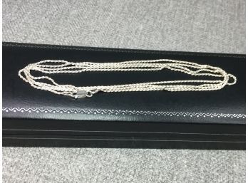 Fabulous EXTRA EXTRA Long Sterling Silver / 925 Rope Necklace 34' LONG - WOW ! - Made In Italy - NICE PIECE !