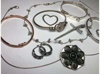 Big Lot Of Vintage Sterling Silver / 925 Jewelry - Pin - Rings - Bracelets - Necklaces - GREAT ASSORTMENT