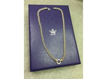 Fabulous 17' Sterling Silver / 925 & 14kt Gold Snake Necklace - Made In Italy - Pretty Piece - High Quality
