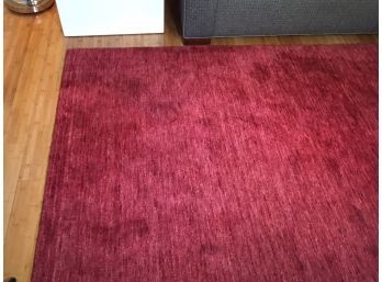 Very Nice ETHAN ALLEN Area Rug - All Wool - Garnet Red Color - 67' X 105' Or 5.5 Feet By 8.75 Feet - NICE RUG