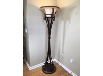 Stunning Very Large & Tall ETHAN ALLEN Floor Torchiere Alabaster Shade Lamp Paid $1,695 - WOW ! - 6 Feet Tall