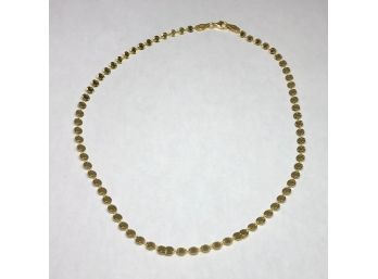 Very Unusual Sterling Silver / 925 With 14kt Gold Overlay With Sunbursts 16' Necklace - Made In Italy