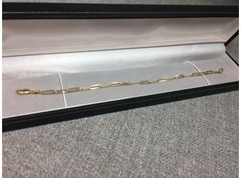 Fabulous ALL 14kt Gold 7' Bracelet - Oblong Links - Made In Italy - Very Pretty Piece - Very Expensive Look !