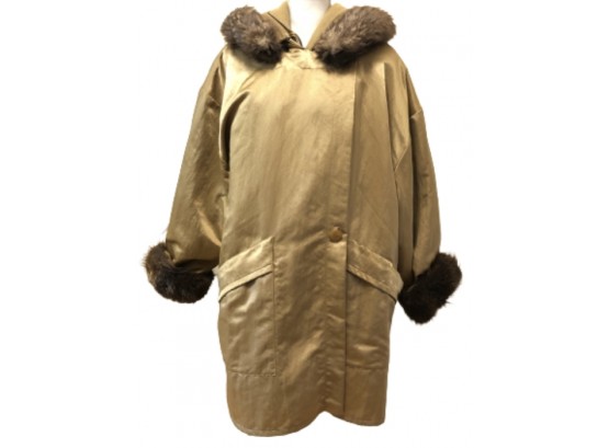 Lundstrom LAPARKA Hooded Removable Fur Wrap Coat & Outer Shell, Size S