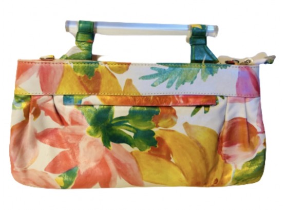 Marianna Tucker Tropical Clutch Bag With Lucite Handles
