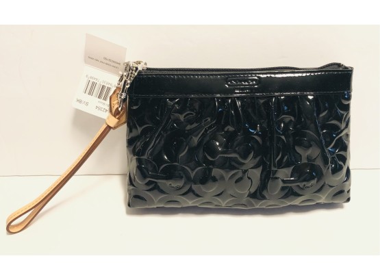 Coach Leah Black Patent Leather Wristlet - New With Tags