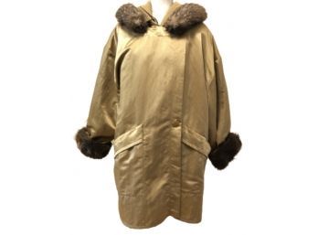 Lundstrom LAPARKA Hooded Removable Fur Wrap Coat & Outer Shell, Size S