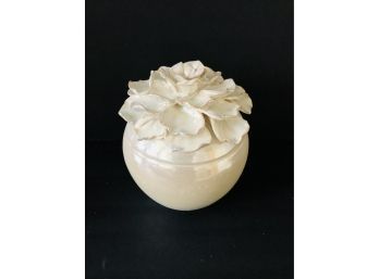 Lustreware Floral Lidded Jar