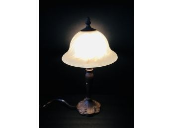 Boudoir Lamp With Swirled Glass Shade