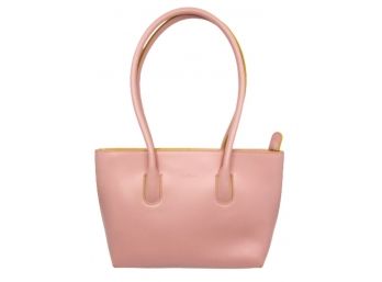 Pale Pink Furla Shoulder Bag With Orange Trim