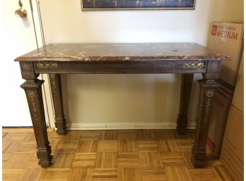 Antique Marble Top Rectangular Table