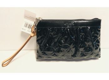 Coach Leah Black Patent Leather Wristlet - New With Tags