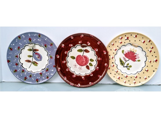 Set Of 3 Handpainted Plates By Clemnsons