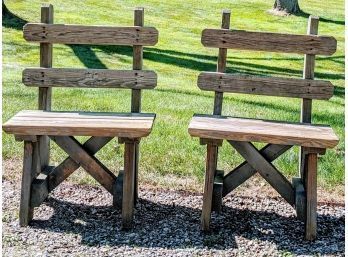 2 Wooden (1-2 Person Seater) Outdoor Benches