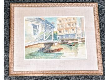 Water Color Of Venice Waterway By Waldon?