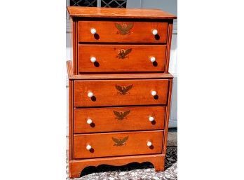 Very Well Built, 5 Drawer Dresser In Excellent Condition (has Matching Single Bed With Eagle - Made In Vermont