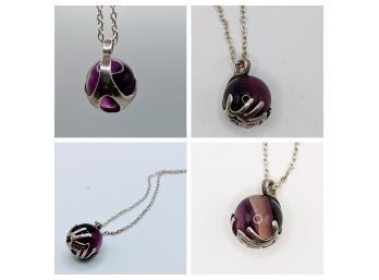 Wonderful Smoothly Sculpted Sterling Hands Wrapped Around Globe-Like World/ Amethyst .  - Very Spiritual!!