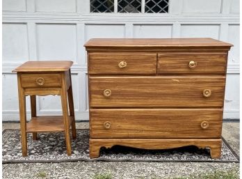 T. F. I. Thomasville Furniture Industries Vintage Mid 50s Solid Wood Dresser And End Table -  Cedar Or Birch ?